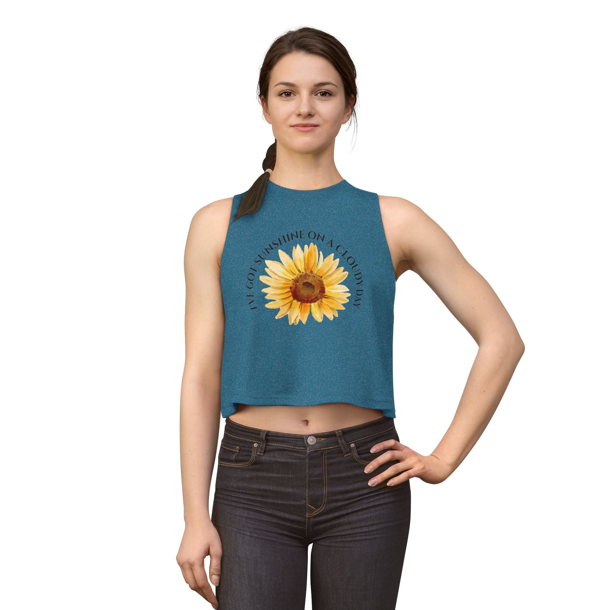 Sunflower "I've Got Sunshine on a Cloudy Day" Crop Top