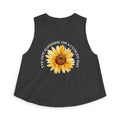Sunflower Crop Top "I've Got Sunshine on a Cloudy Day" – Positive Floral Tank for Women