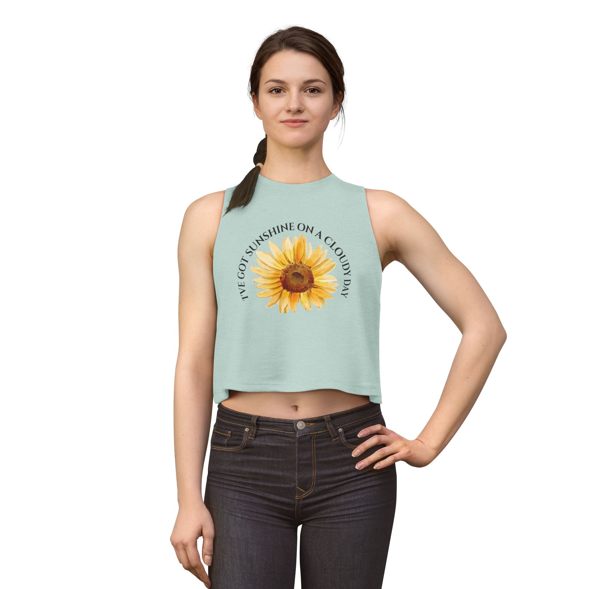 Sunflower "I've Got Sunshine on a Cloudy Day" Crop Top