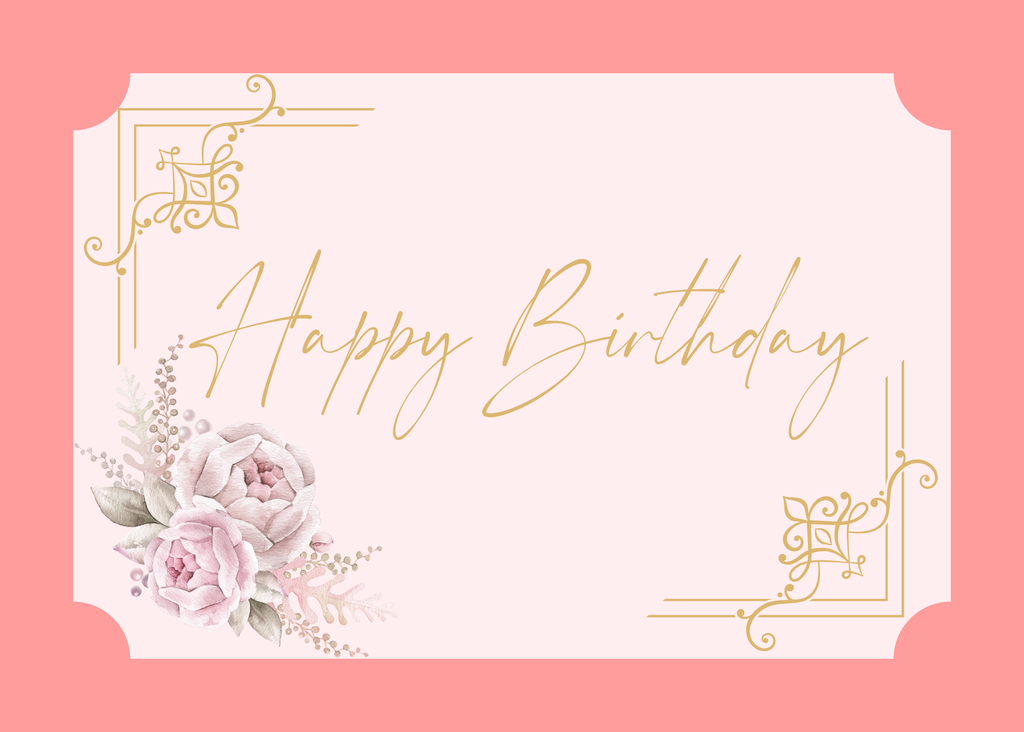 Elegant Pink Floral Birthday Card