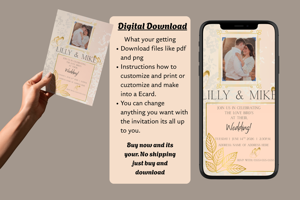 Wedding Invitation Printable Download