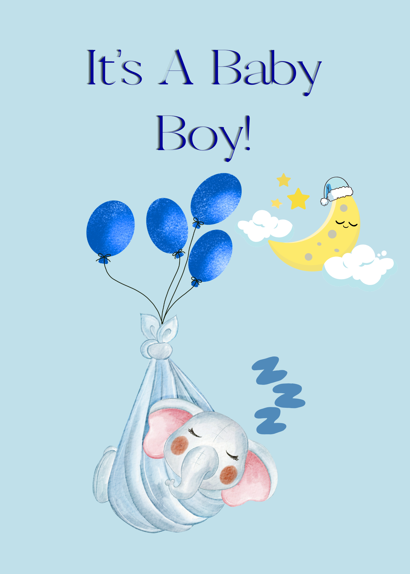 It's a Baby Boy! Greeting Card – Digital Download