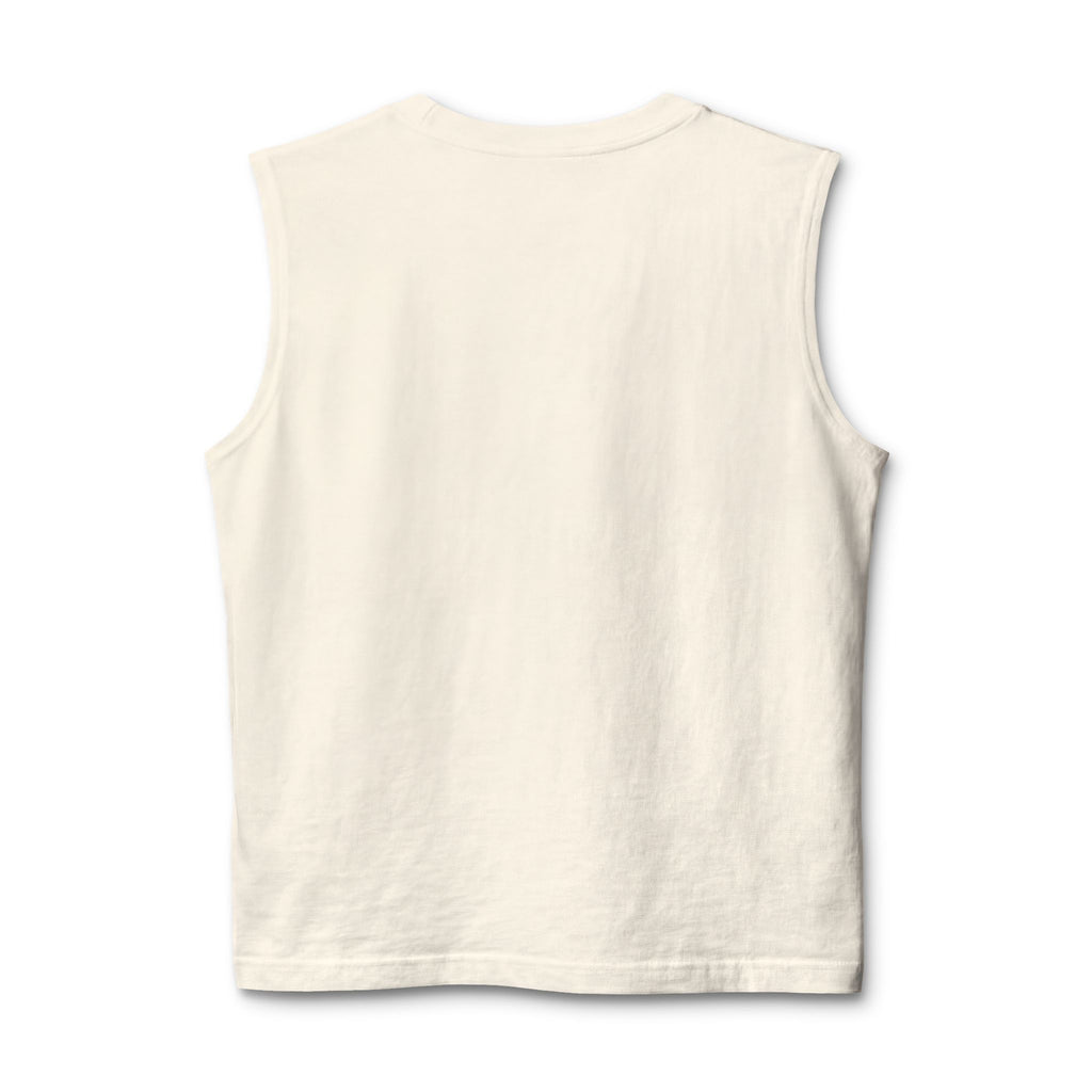Heaven Graphic Muscle Tank — Retro Jesus Halo Illustration Tank Top