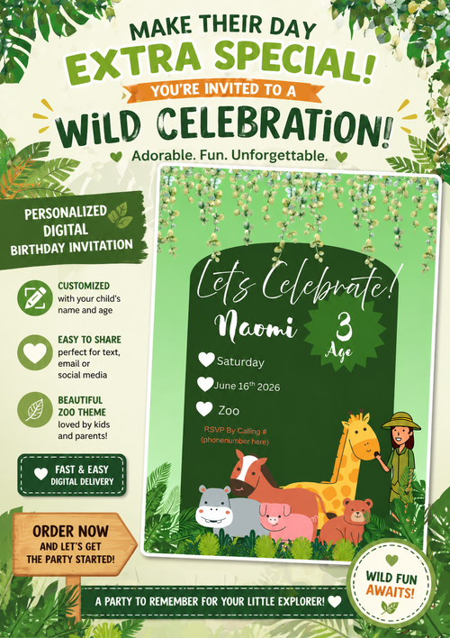 Birthday Party Invitation | Digital Download