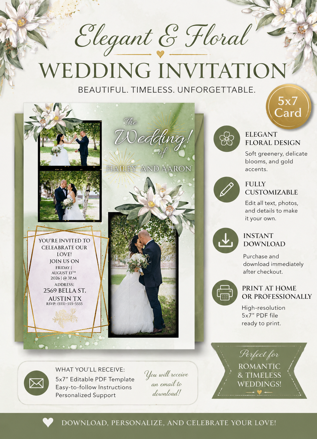 Wedding Invitation Printable download