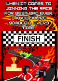 Father's Day Card – #1 Dad Race Car