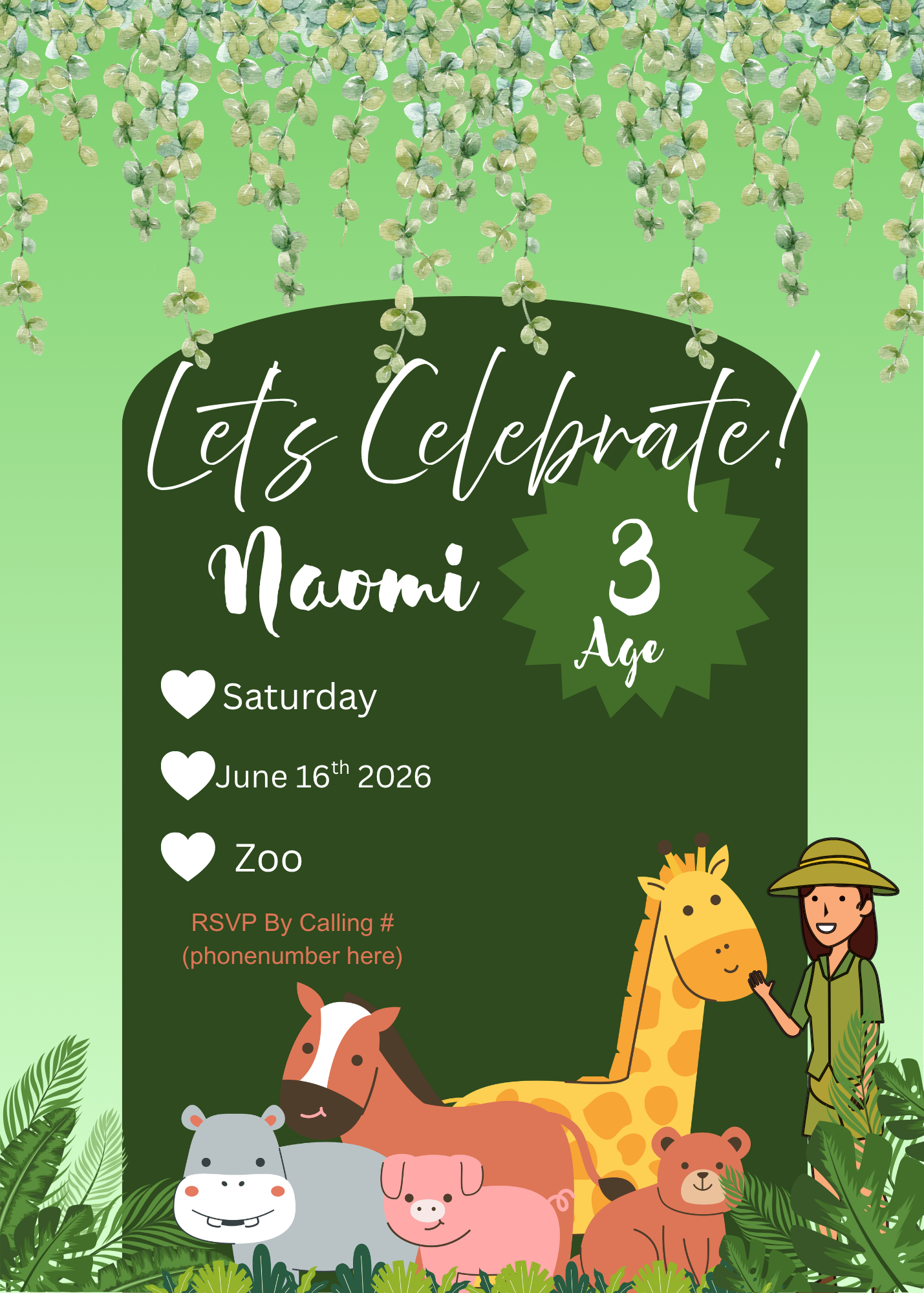 Birthday Party Invitation Digital Download